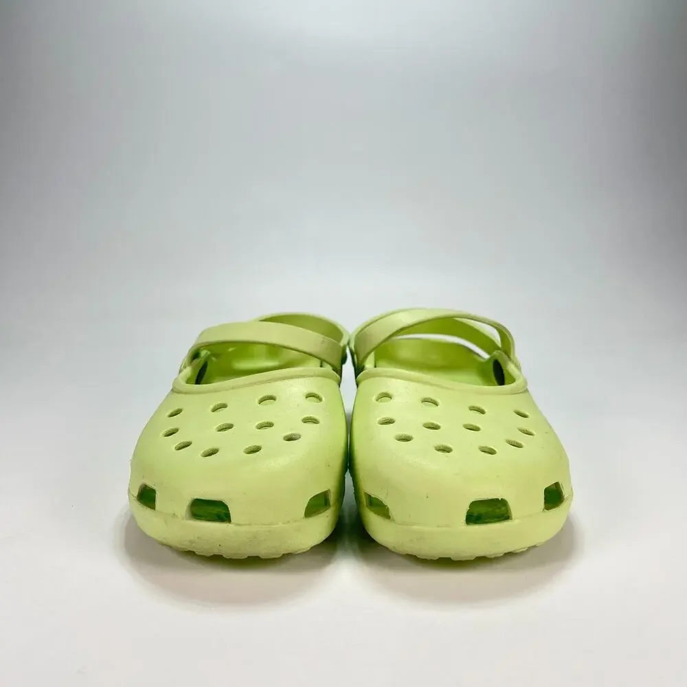 Crocs Mary Jane Clogs Green Lightweight Comfort Slip On Casual Shoes Womens Sz 8
